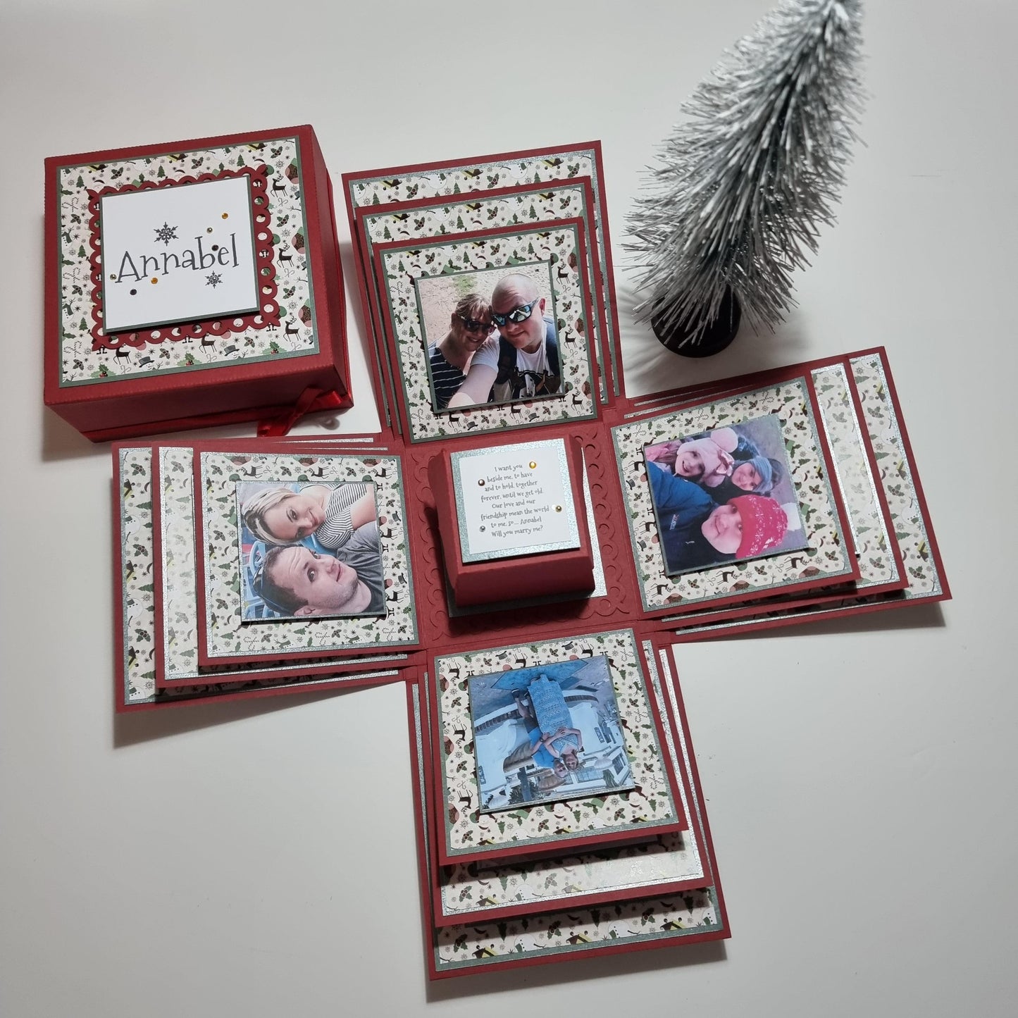 Christmas Styled Proposal Ring Photo Box