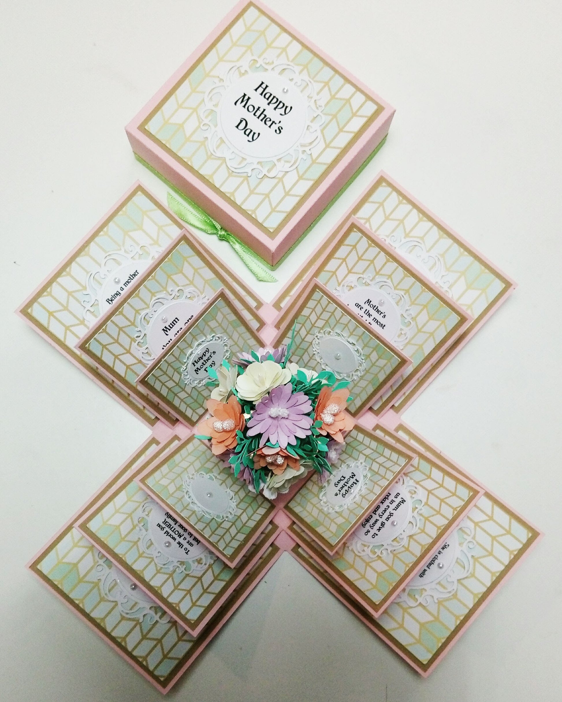 Mother's Day Forever Flower Bouquet Explosion Gift | Celebration Gift Box Pop Open Card with intricately crafted pop-open panels and lifelike paper flowers, perfect for creating joyful, lasting memories.