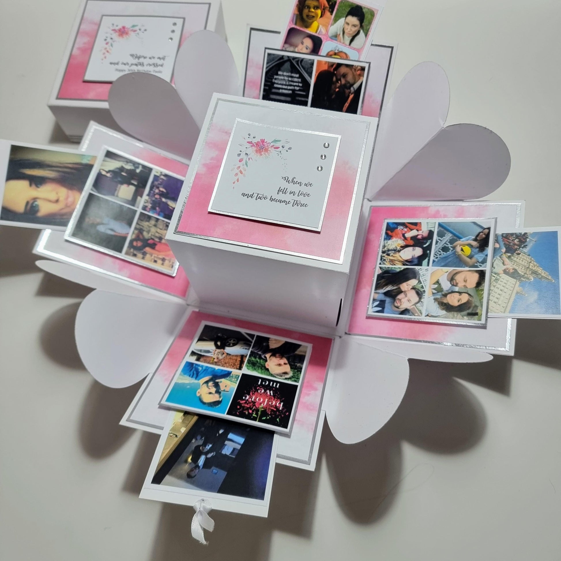 Watercolour Blush Proposal Ring & Photo Box